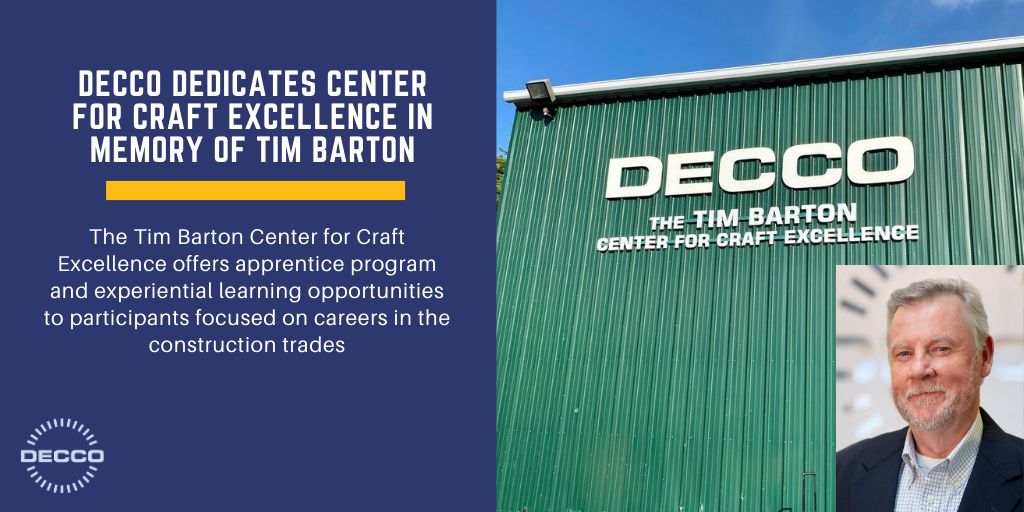 DECCO Dedicates Tim Barton Center for Craft Excellence