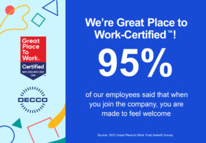 DECCO, Inc. Earns Great Place to Work Certification™